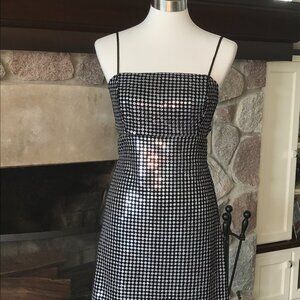 'Ramy Brook' Spaghetti Strap Sequin Black Mini Dress - Size 4